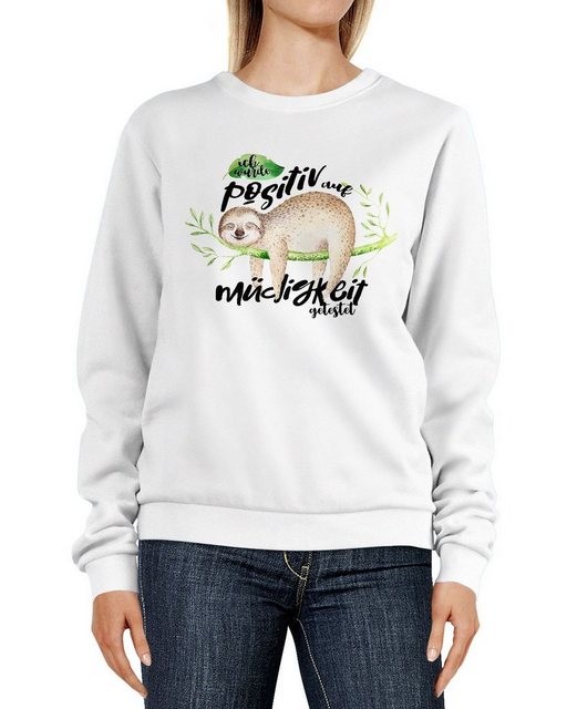 MoonWorks Sweatshirt Sweatshirt Damen Faultier Ich wurde positiv auf Müdigk günstig online kaufen