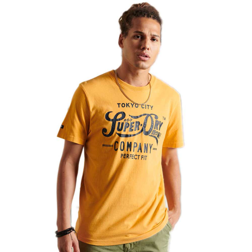 Superdry Script Style Col Kurzärmeliges T-shirt M Light Sporty Ochre günstig online kaufen