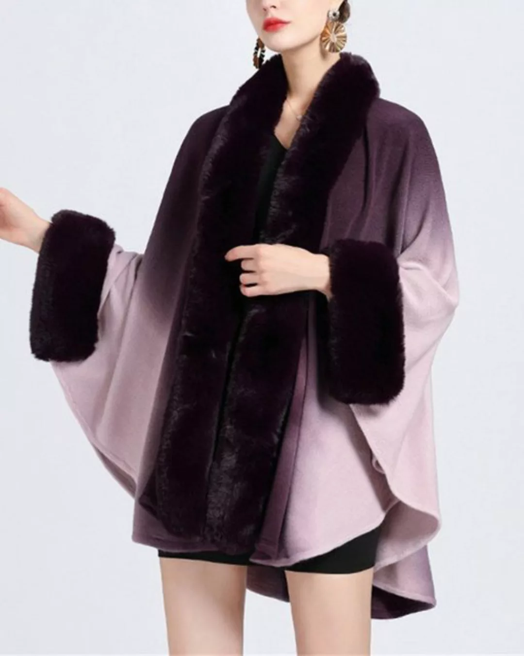 Dekorative Poncho Mode-Poncho Damen, Winter Warm Elegant Poncho Cape (1-St) günstig online kaufen