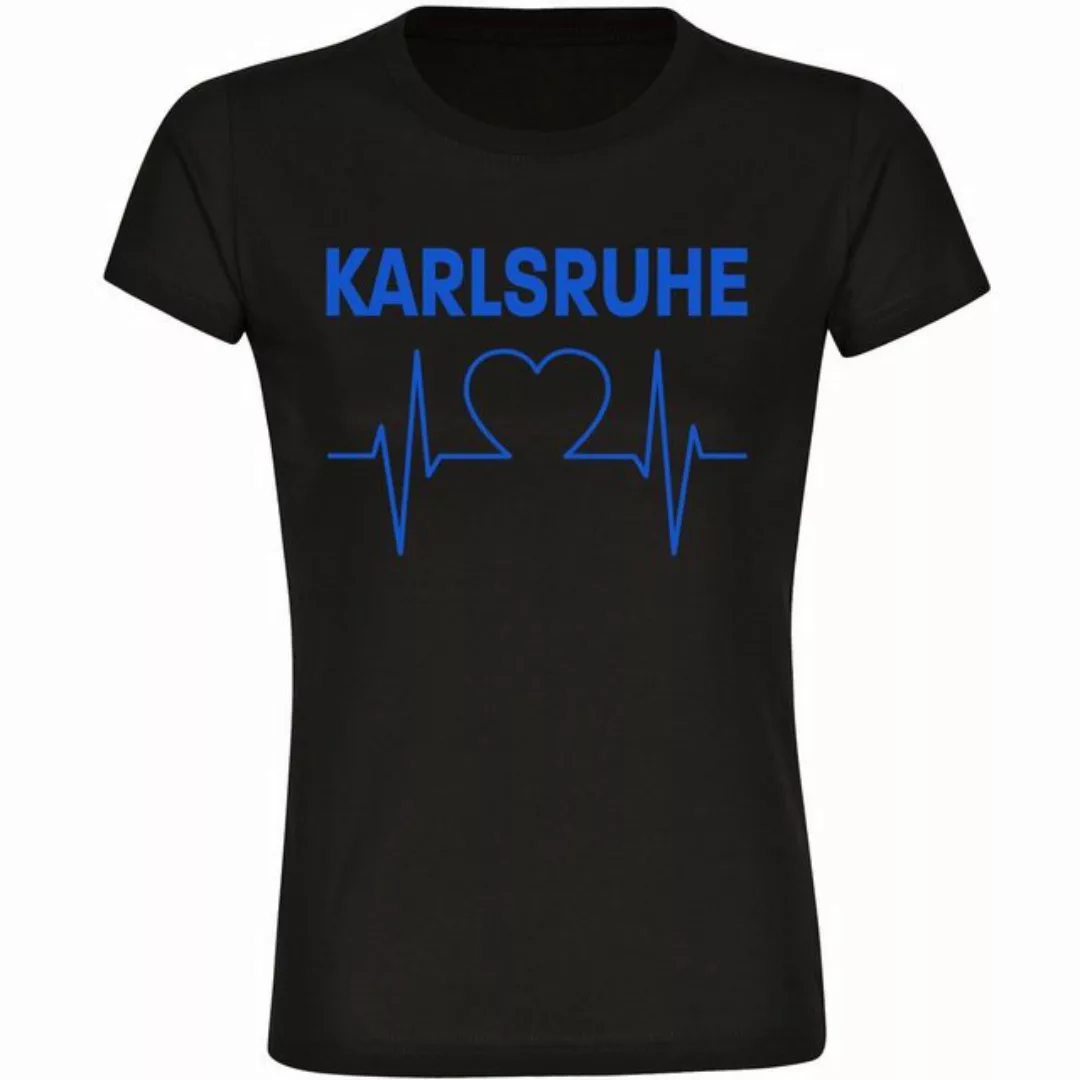 multifanshop T-Shirt Damen Karlsruhe - Herzschlag - Frauen günstig online kaufen