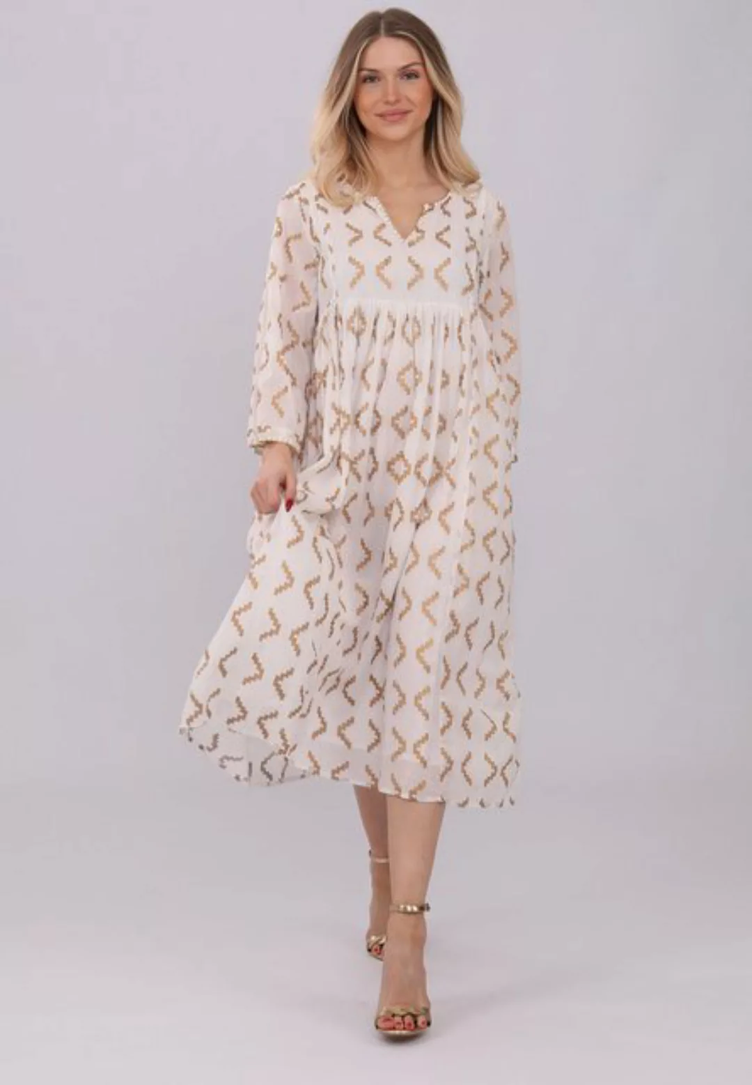 YC Fashion & Style Sommerkleid Sommerkleid mit Goldschimmer – Elegantes Par günstig online kaufen