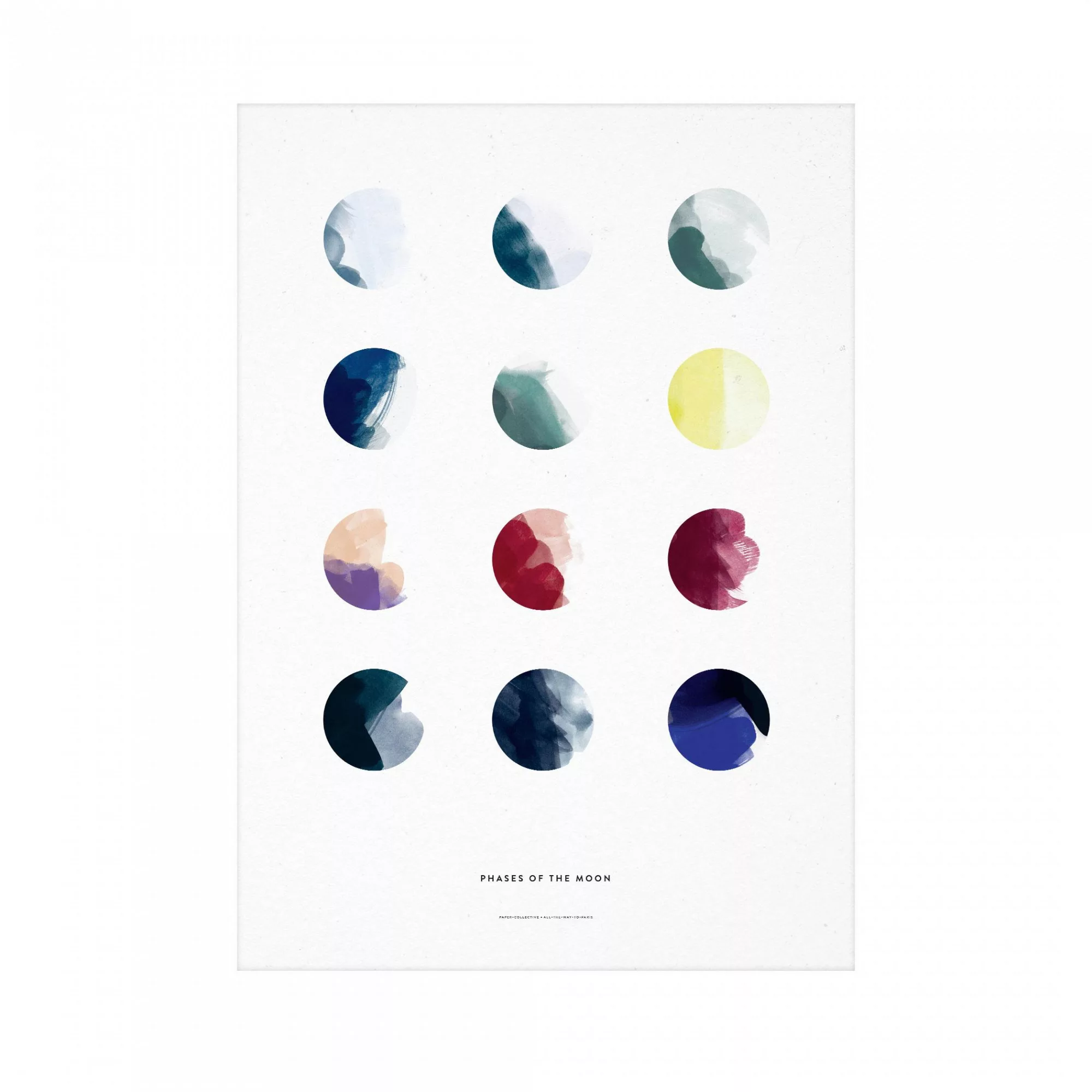 Paper Collective - Moon Phases Kunstdruck 30x40cm - mehrfarben, weiß, rot, günstig online kaufen