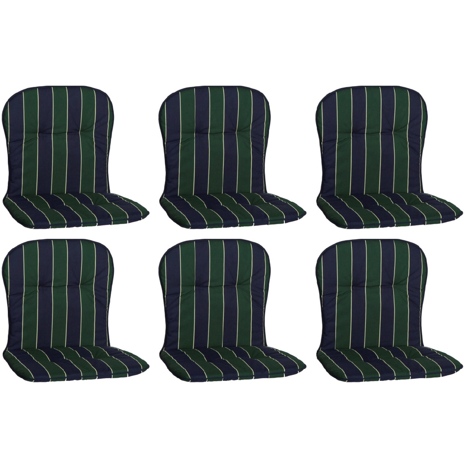 Beo Sitzauflage Niedriglehner Mono 6er-Set Grün-Blau gestreift günstig online kaufen