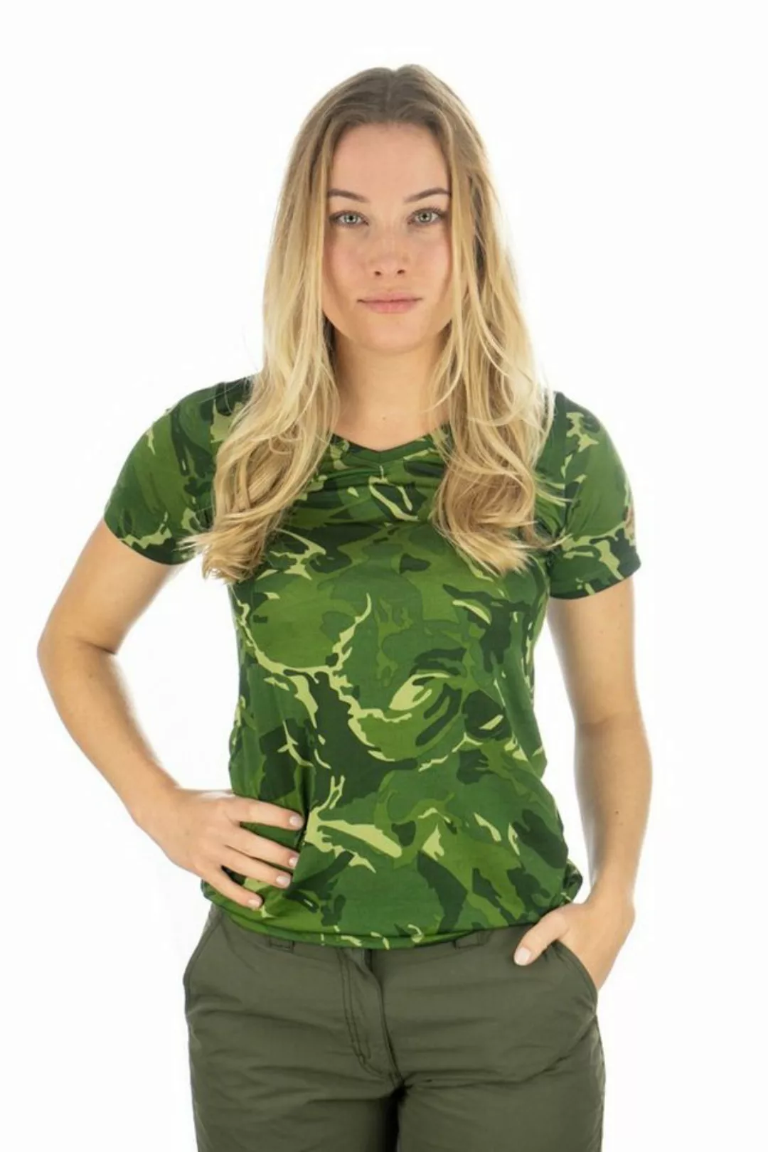 Tom Collins T-Shirt Triku Kurzarmshirt mit Allover-Camouflage-Druck günstig online kaufen