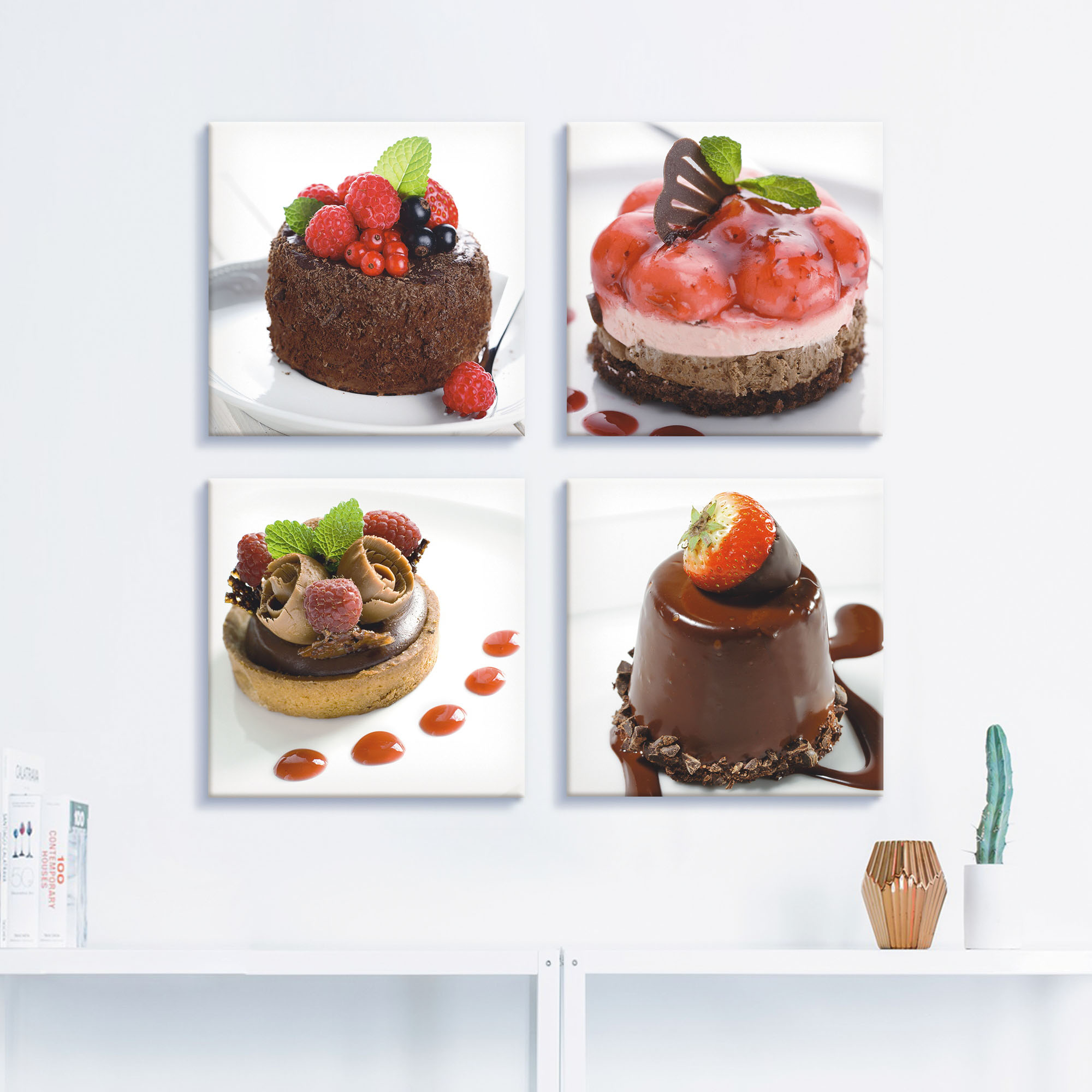 Artland Leinwandbild »Kuchen & Desserts«, Süßspeisen, (4 St.), 4er Set, ver günstig online kaufen