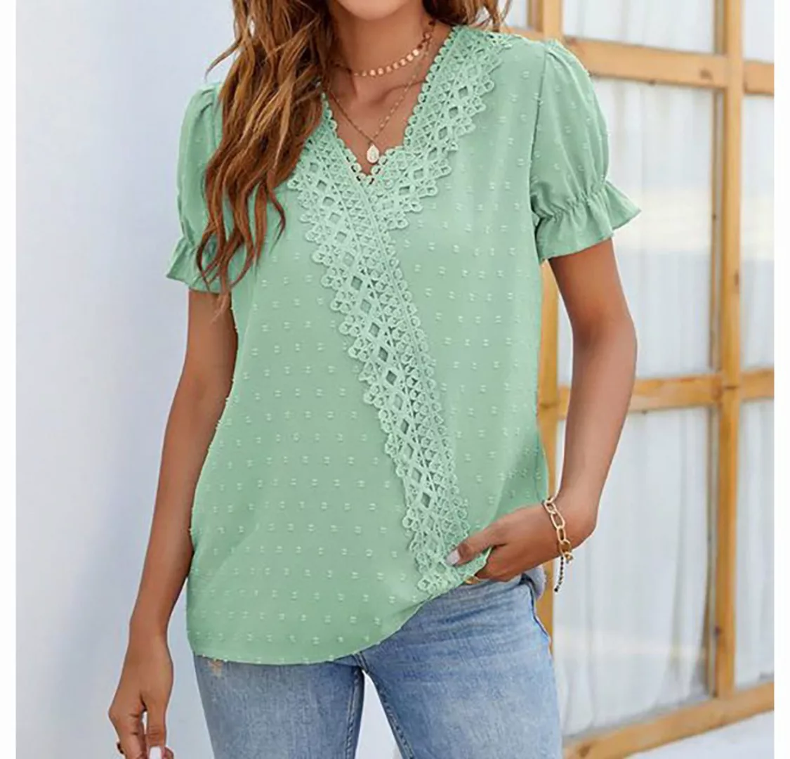 BlauWave Kurzarmbluse Damen Casual Kurzarm,Sommer-Shirts,Chiffonbluse,Solid günstig online kaufen