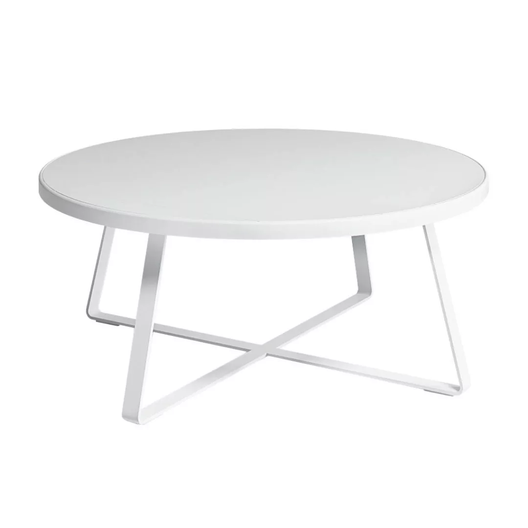 Gandia Blasco - Flat Esstisch rund - weiß/H x Ø 73x170cm/Gestell Aluminium günstig online kaufen