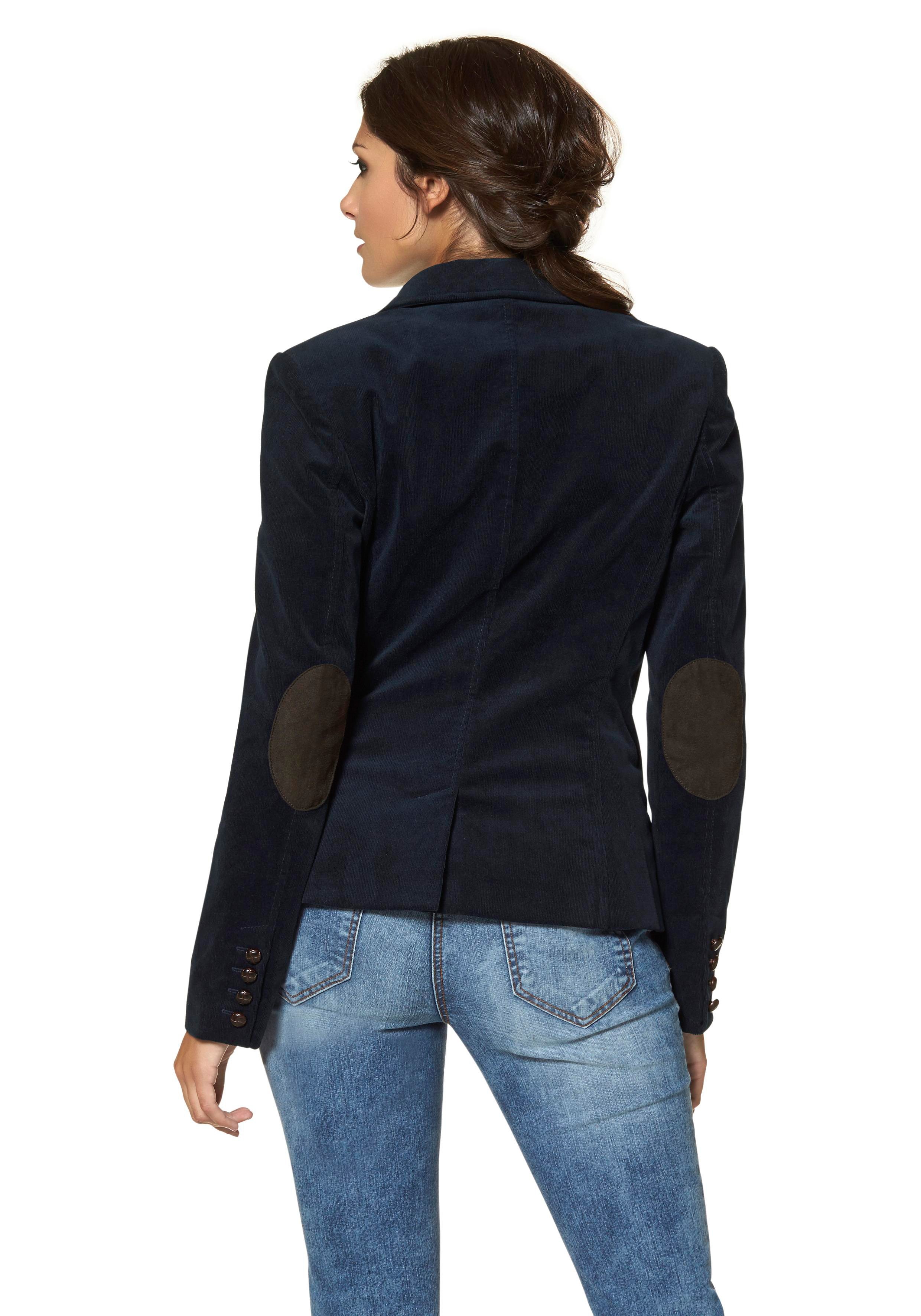 Aniston CASUAL Jackenblazer mit Lederimitat-Einfassungen und Ärmelpatches günstig online kaufen