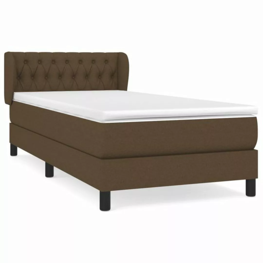 furnicato Bett Boxspringbett mit Matratze Dunkelbraun 90x200 cm Stoff günstig online kaufen