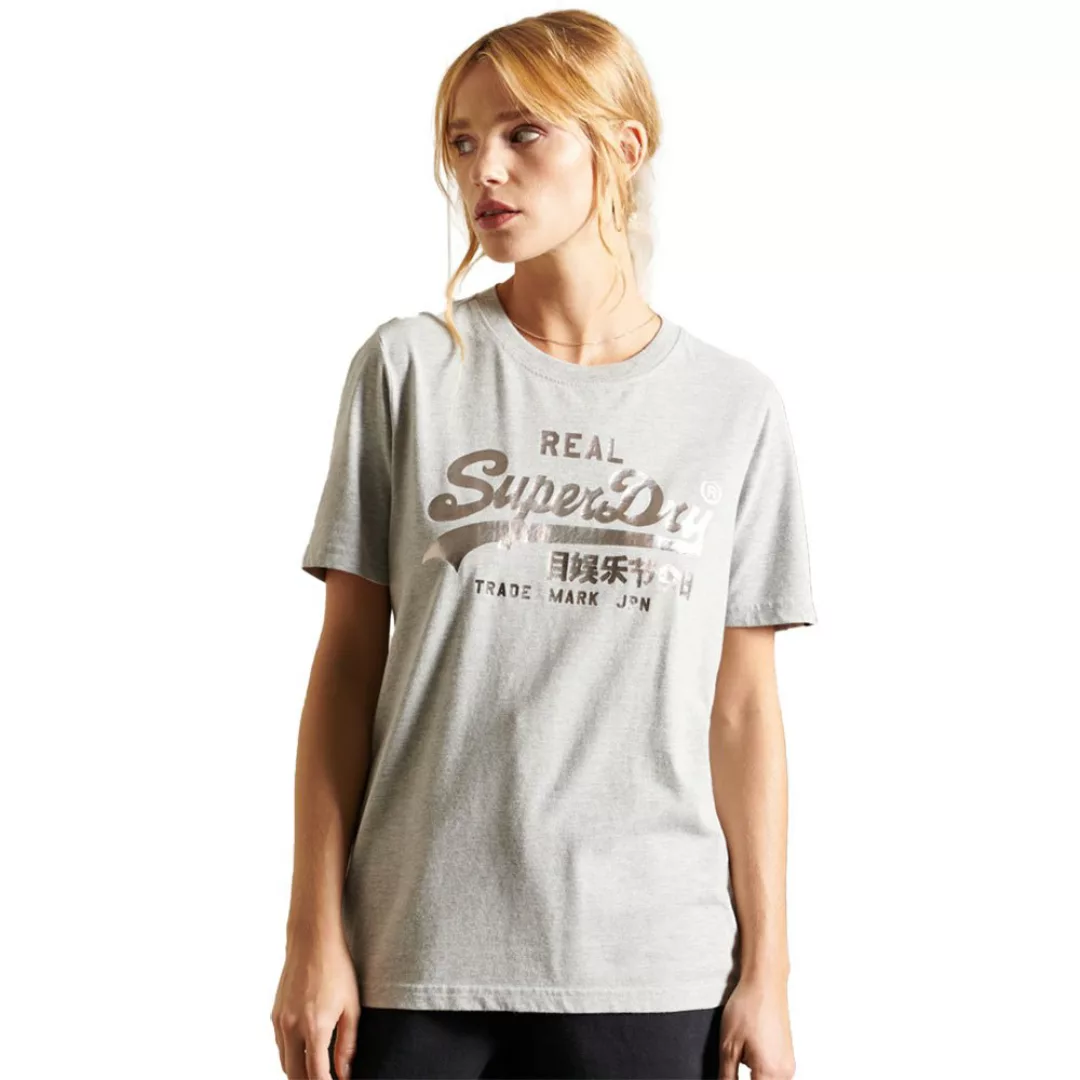 Superdry Vintage Logo Boho Sparkle Kurzarm T-shirt M Grey Marl günstig online kaufen