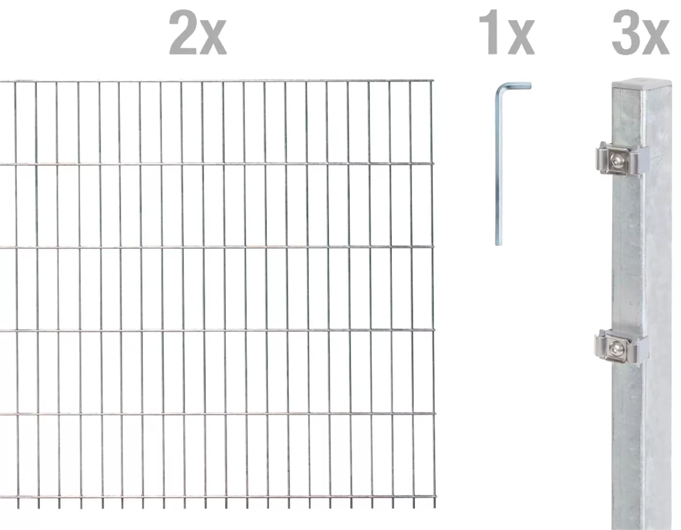 Alberts Doppelstabmattenzaun "Grundset", Höhe: 80 - 160 cm, Gesamtlänge: 4 günstig online kaufen