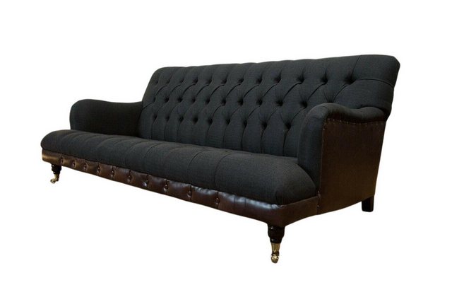 Xlmoebel Sofa Neu Schwarzes Stoffsofa von JVMoebel im Chesterfield-Stil, 1 günstig online kaufen