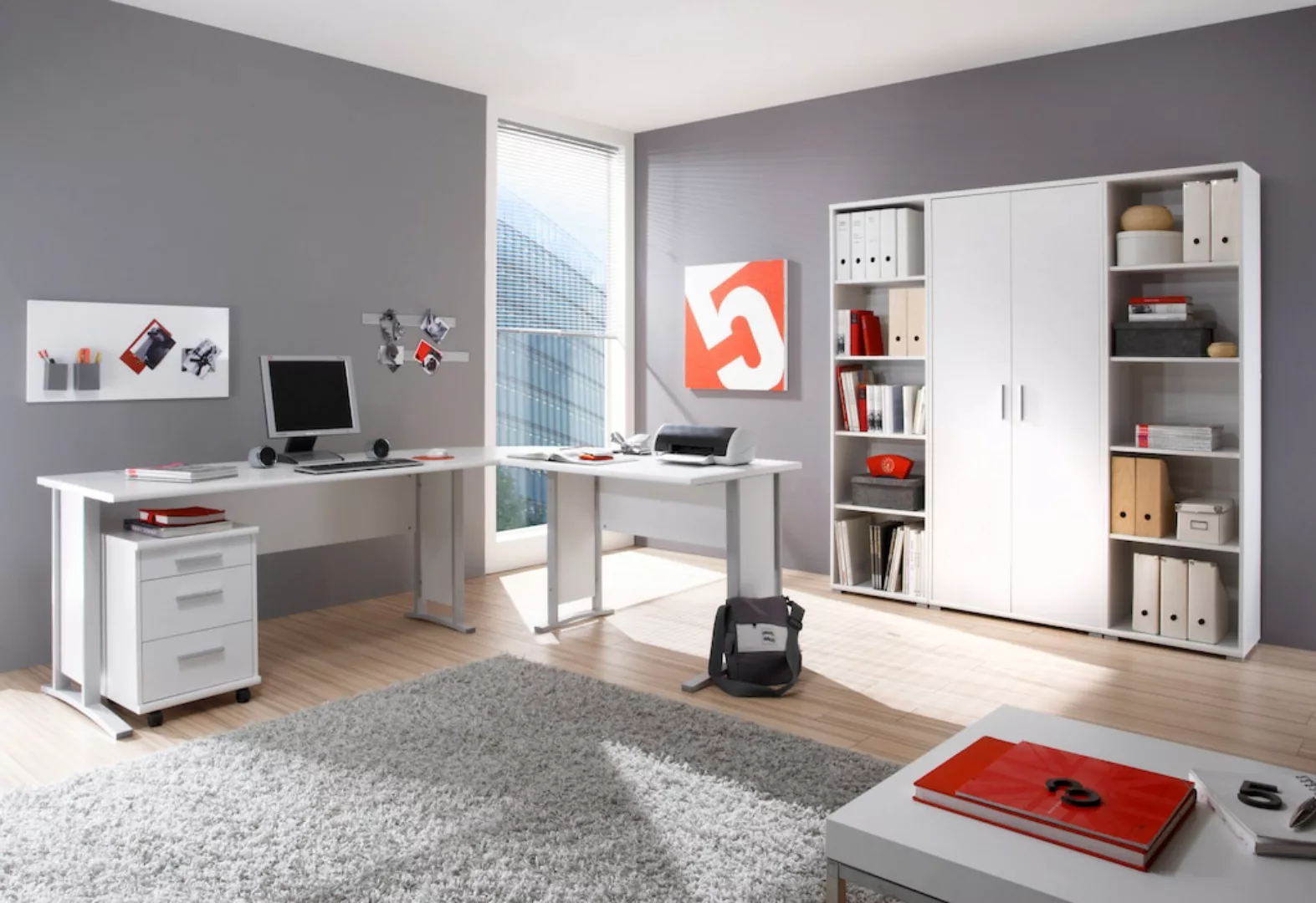 BEGA OFFICE Eckschreibtisch »weiß oder Eiche Sonoma Nachbildung, Home Offic günstig online kaufen