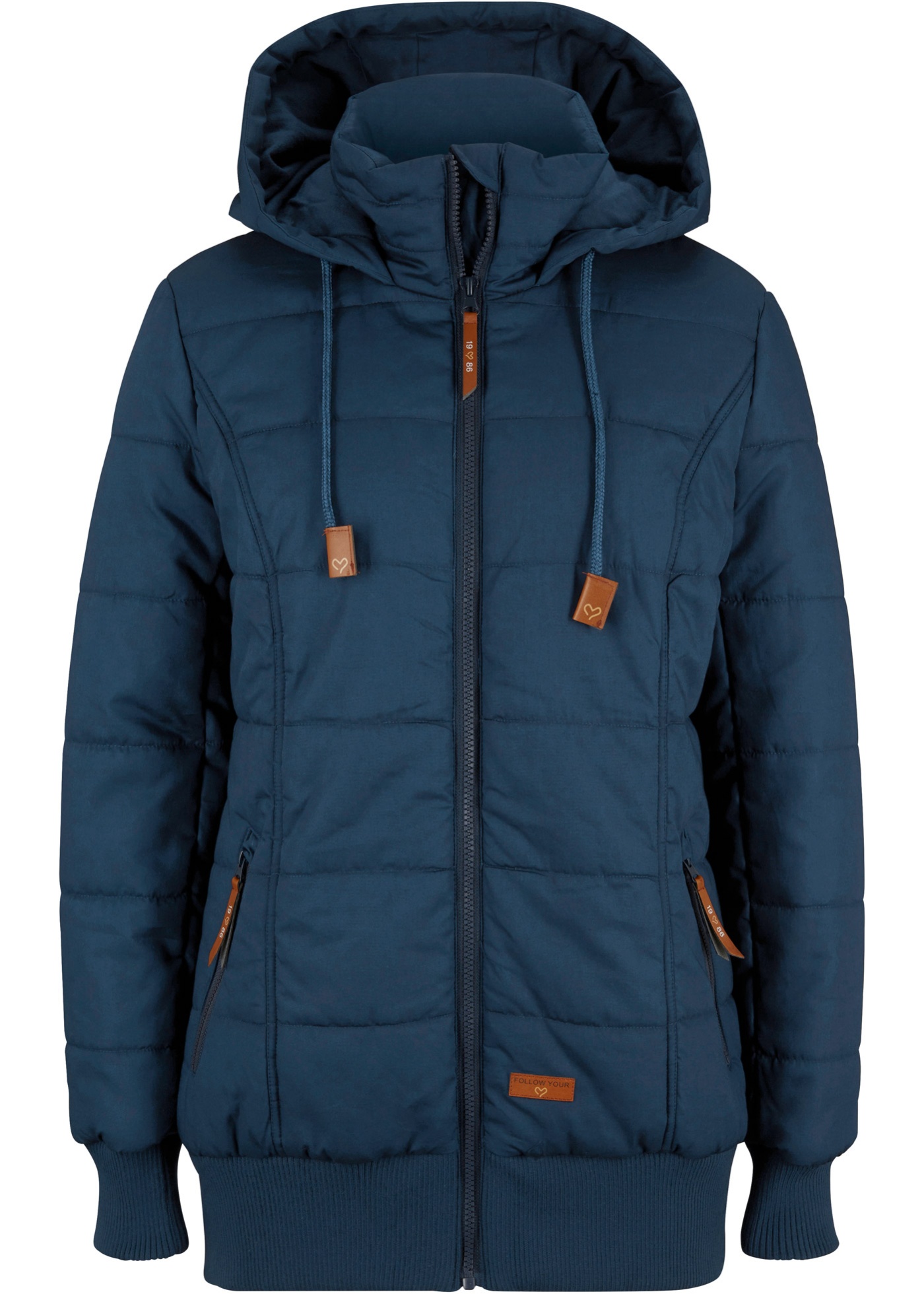 Outdoorjacke mit Lederimitat-Details günstig online kaufen