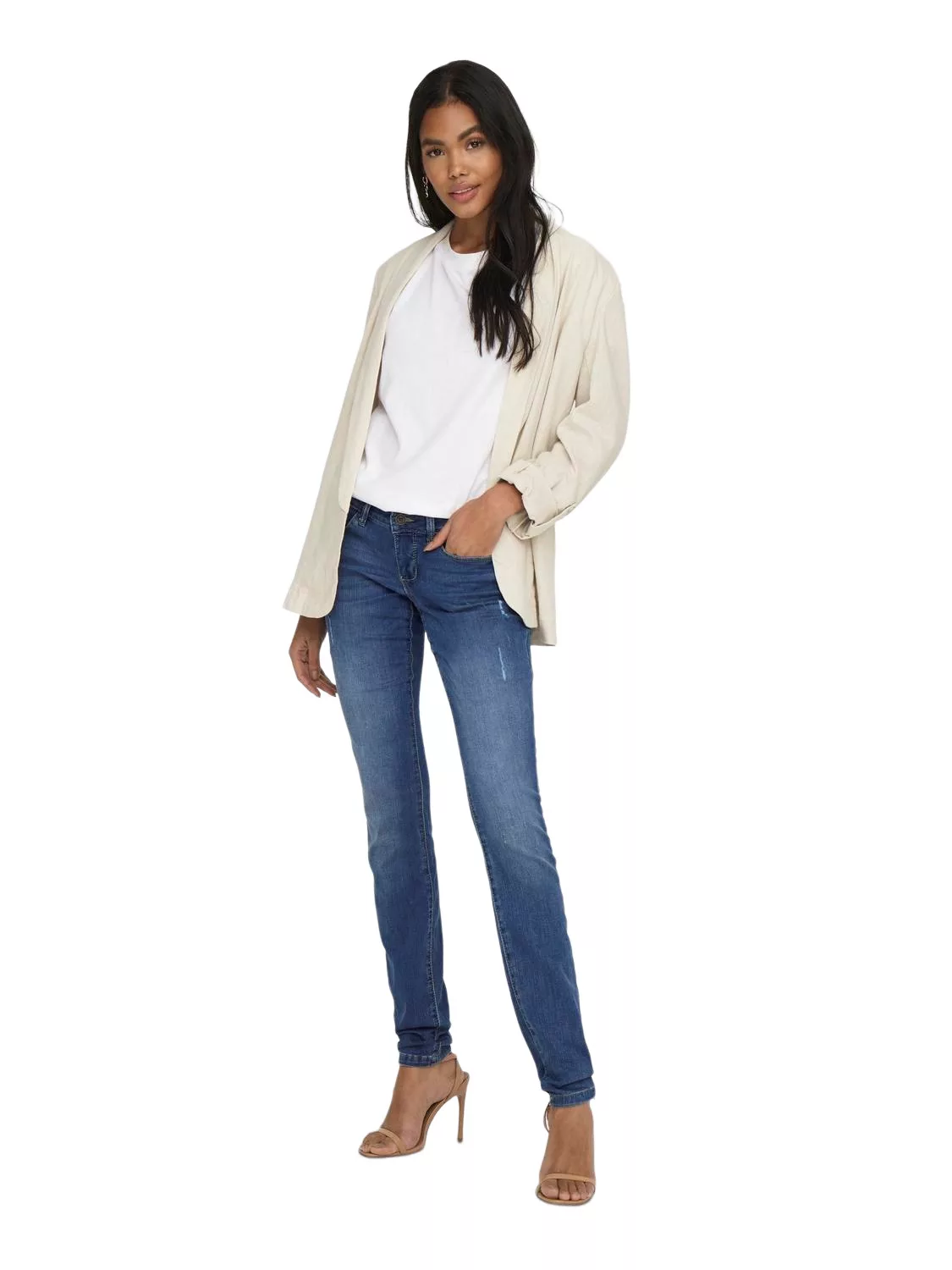 Only Damen Jeans onlCORAL SL SK DNM JEANS BJ8191 - Skinny Fit - Blau - Medi günstig online kaufen