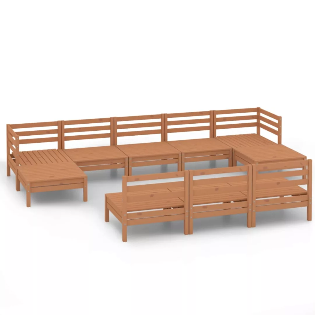 10-tlg. Garten-lounge-set Honigbraun Massivholz Kiefer günstig online kaufen