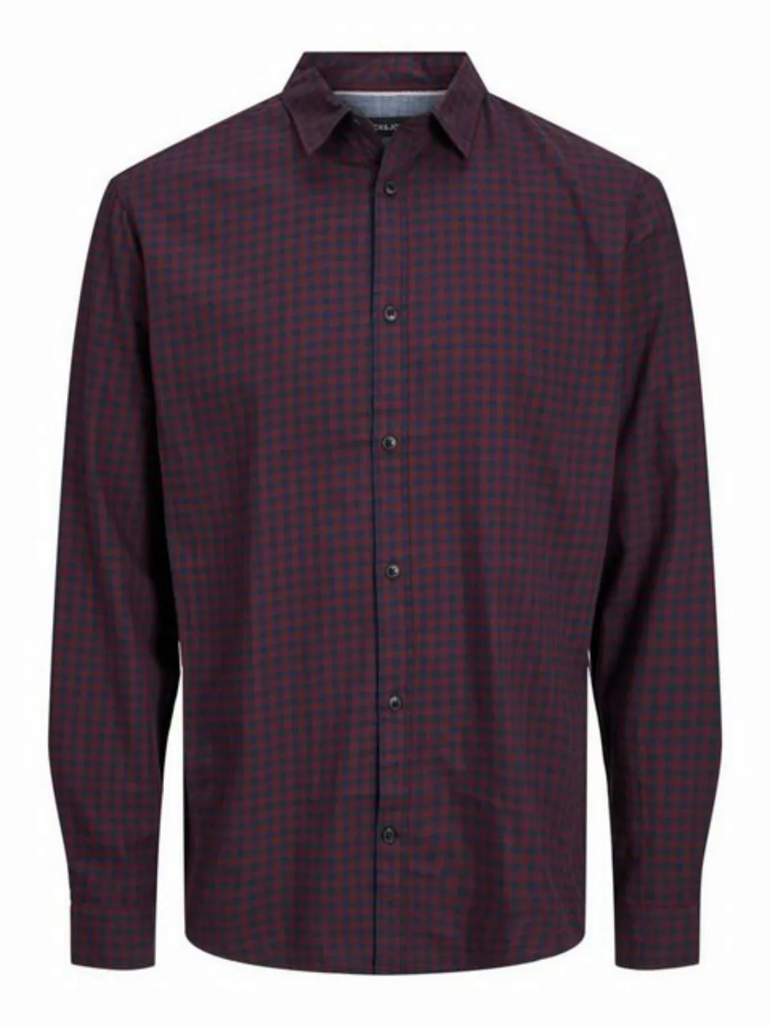 Jack & Jones Langarmhemd Hemd Slim Fit JJEGINGHAM 5977 in Navy günstig online kaufen