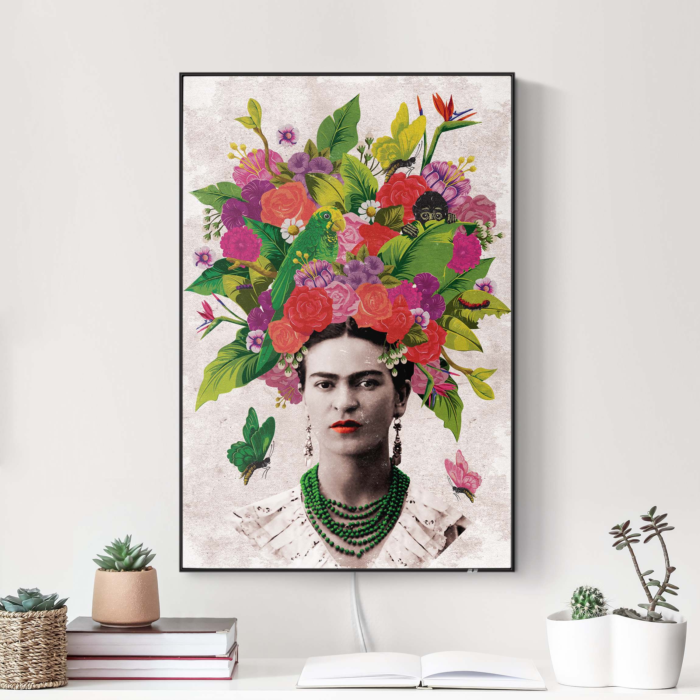 LED-Wechselbild Frida Kahlo - Blumenportrait günstig online kaufen