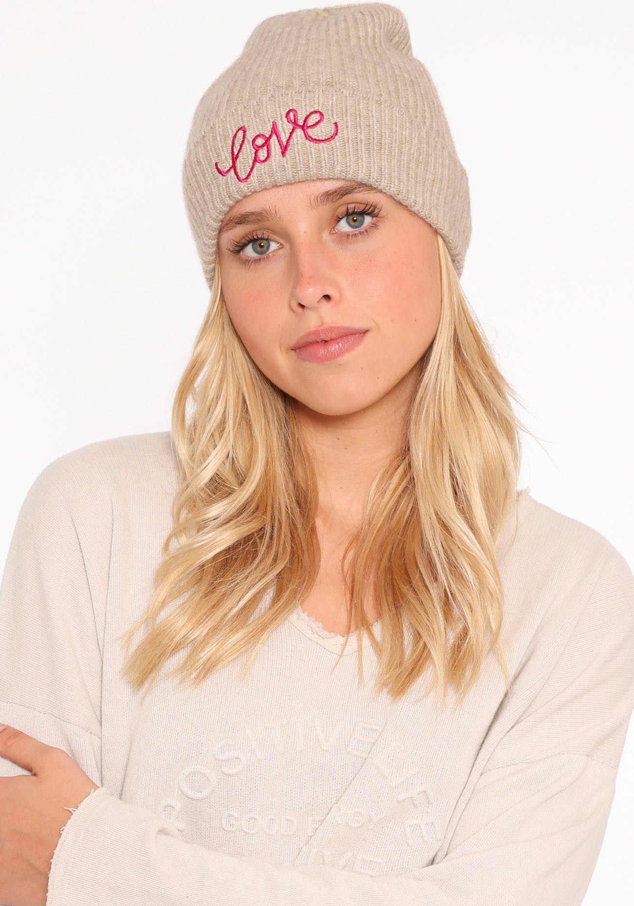 Zwillingsherz Beanie Beanie mit Love Stickerei günstig online kaufen