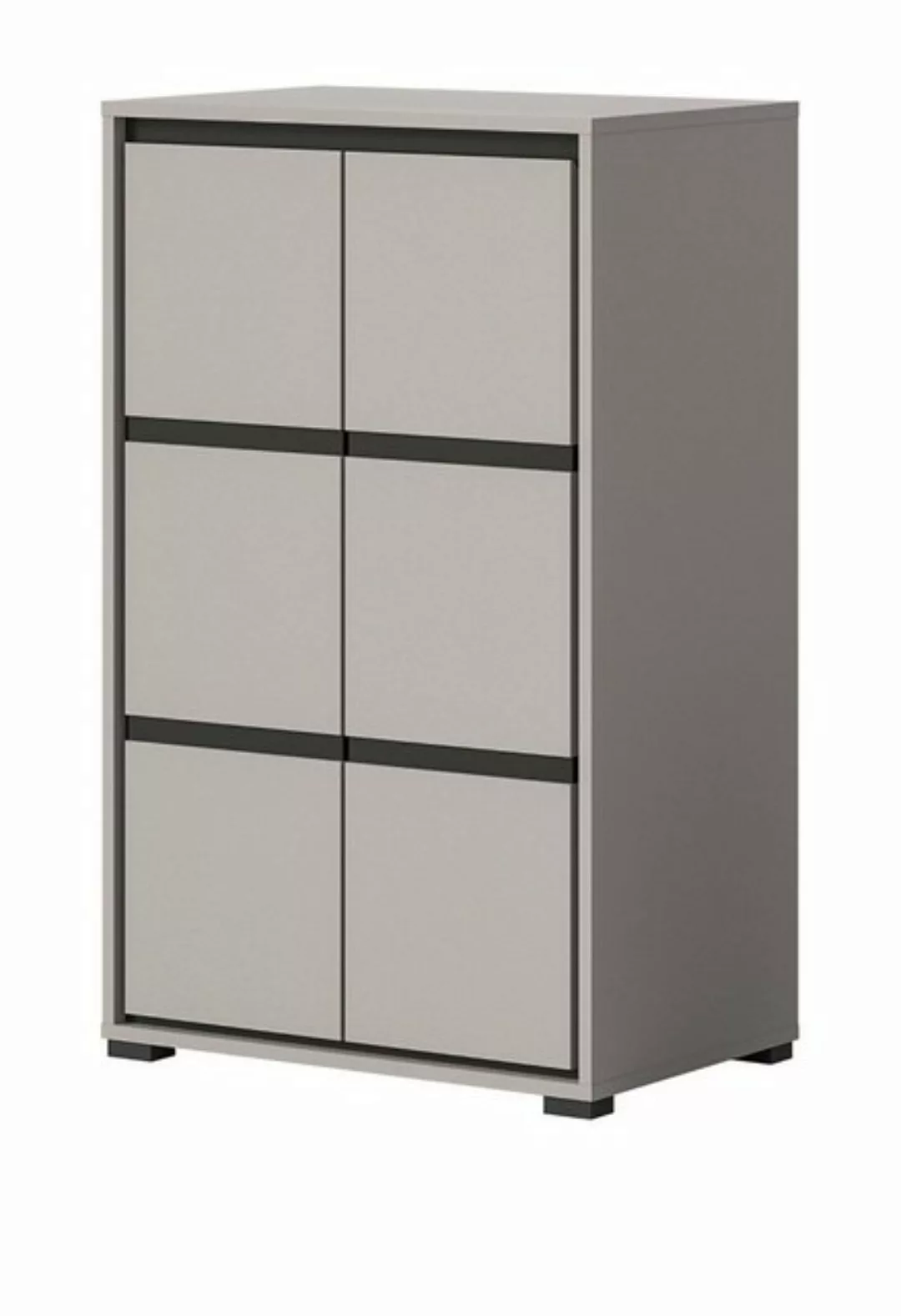 xonox.home Schuhschrank Jaru (in grau mit schwarz, 65 x 103 cm) mit Soft-Cl günstig online kaufen