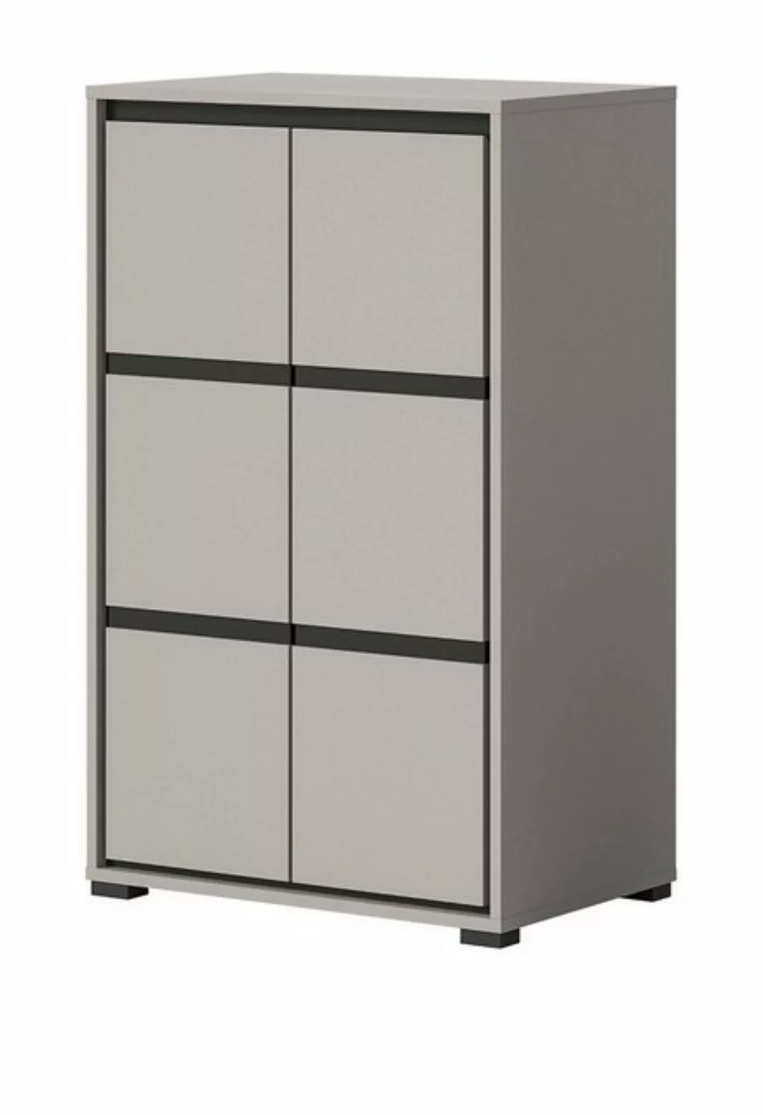 Inn.Furn Schuhschrank Malik (in grau mit schwarz, 65 x 103 cm) mit Soft-Clo günstig online kaufen