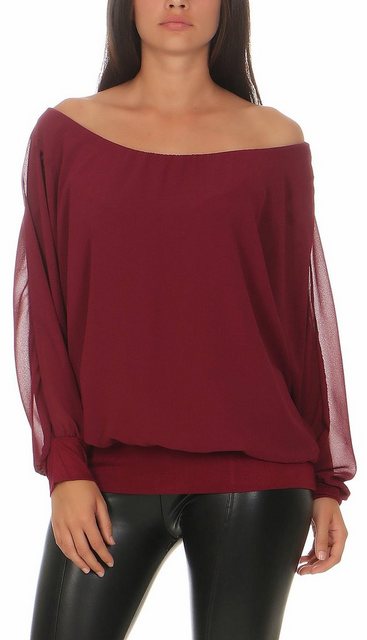 malito more than fashion Chiffonbluse 6291 mit Carmenausschnitt, Einheitsgr günstig online kaufen