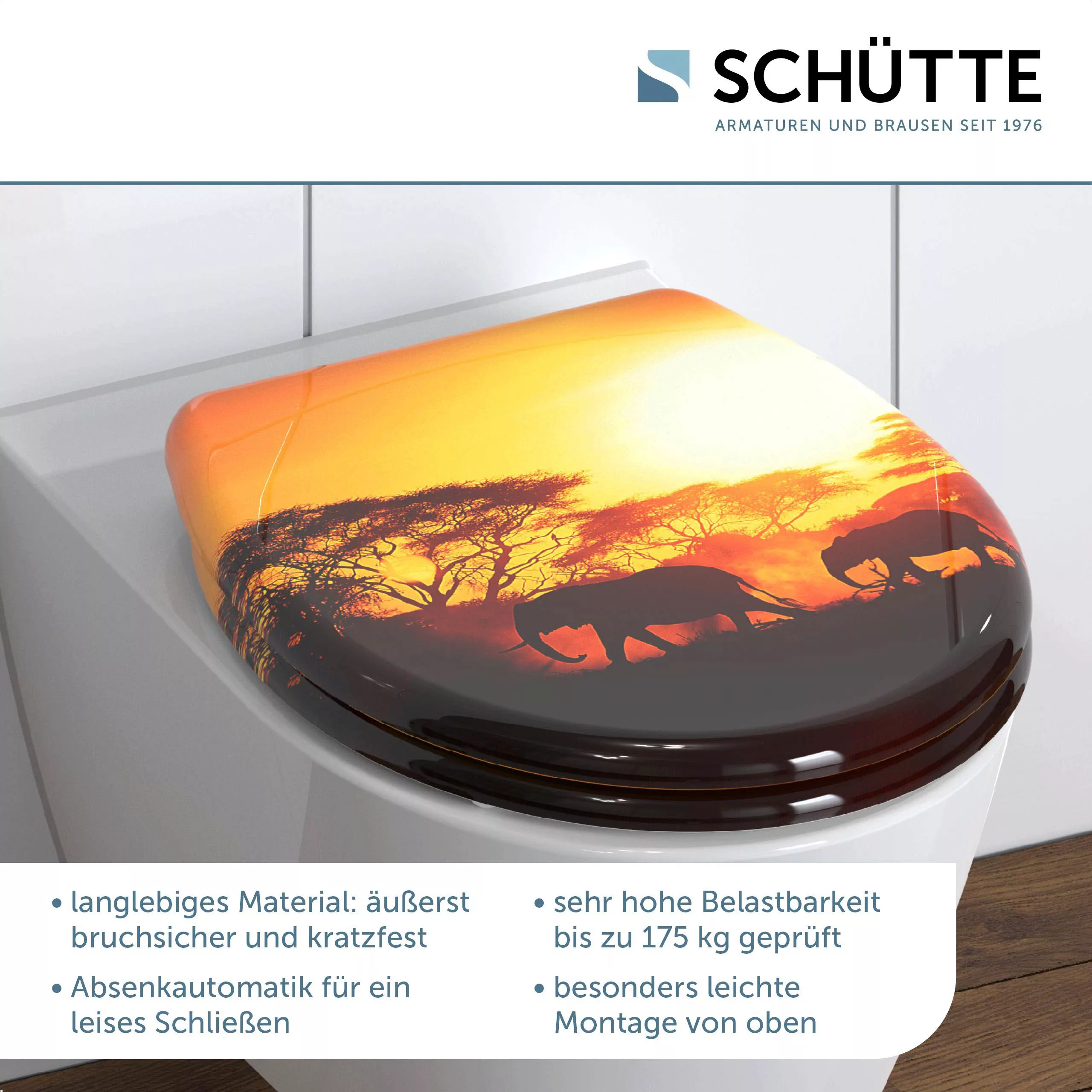 Schütte WC-Sitz "Africa", Duroplast, mit Absenkautomatik und Schnellverschl günstig online kaufen