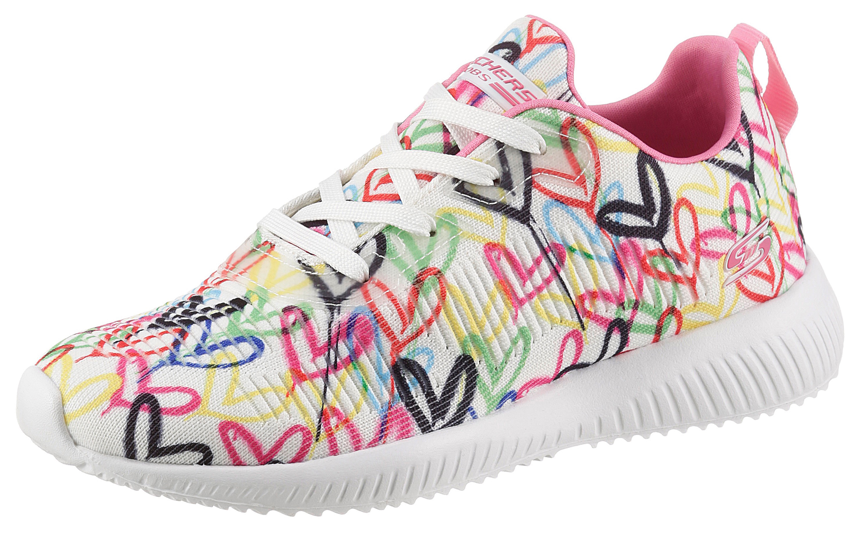 Skechers Sneaker "BOBS SQUAD", mit Allover-Herzchenprint günstig online kaufen