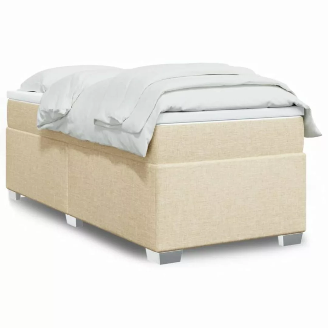 furnicato Bettgestell Boxspringbett mit Matratze Creme 90x190 cm Stoff günstig online kaufen