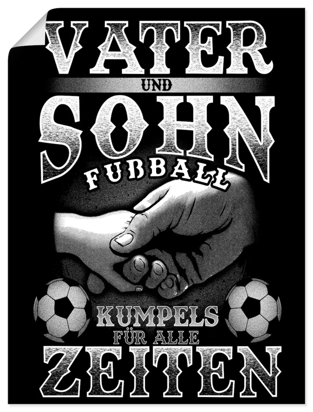 Artland Wandbild "Vater und Sohn Fußball Kumpels", Sprüche & Texte, (1 St.) günstig online kaufen