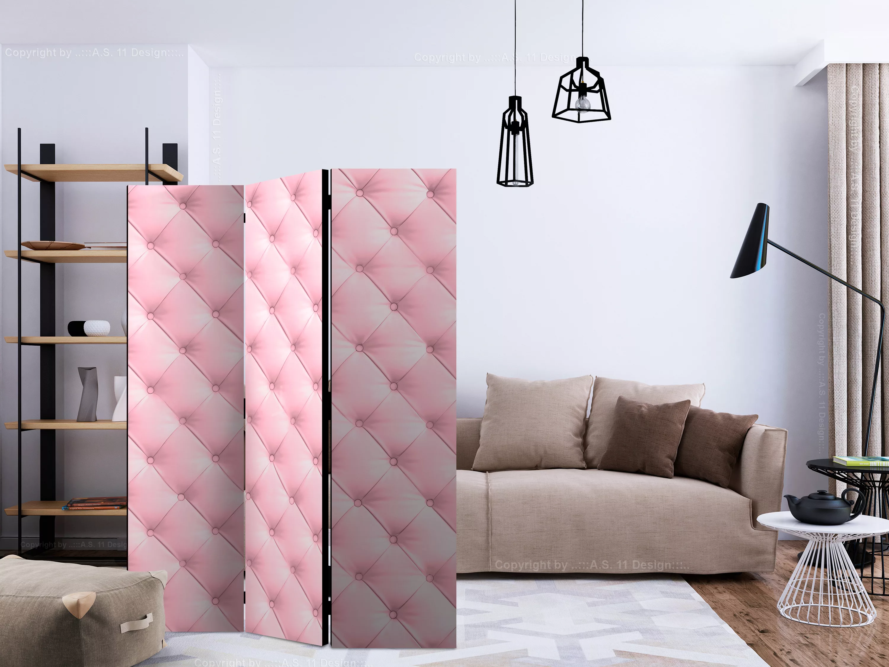 3-teiliges Paravent - Candy Marshmallow [room Dividers] günstig online kaufen