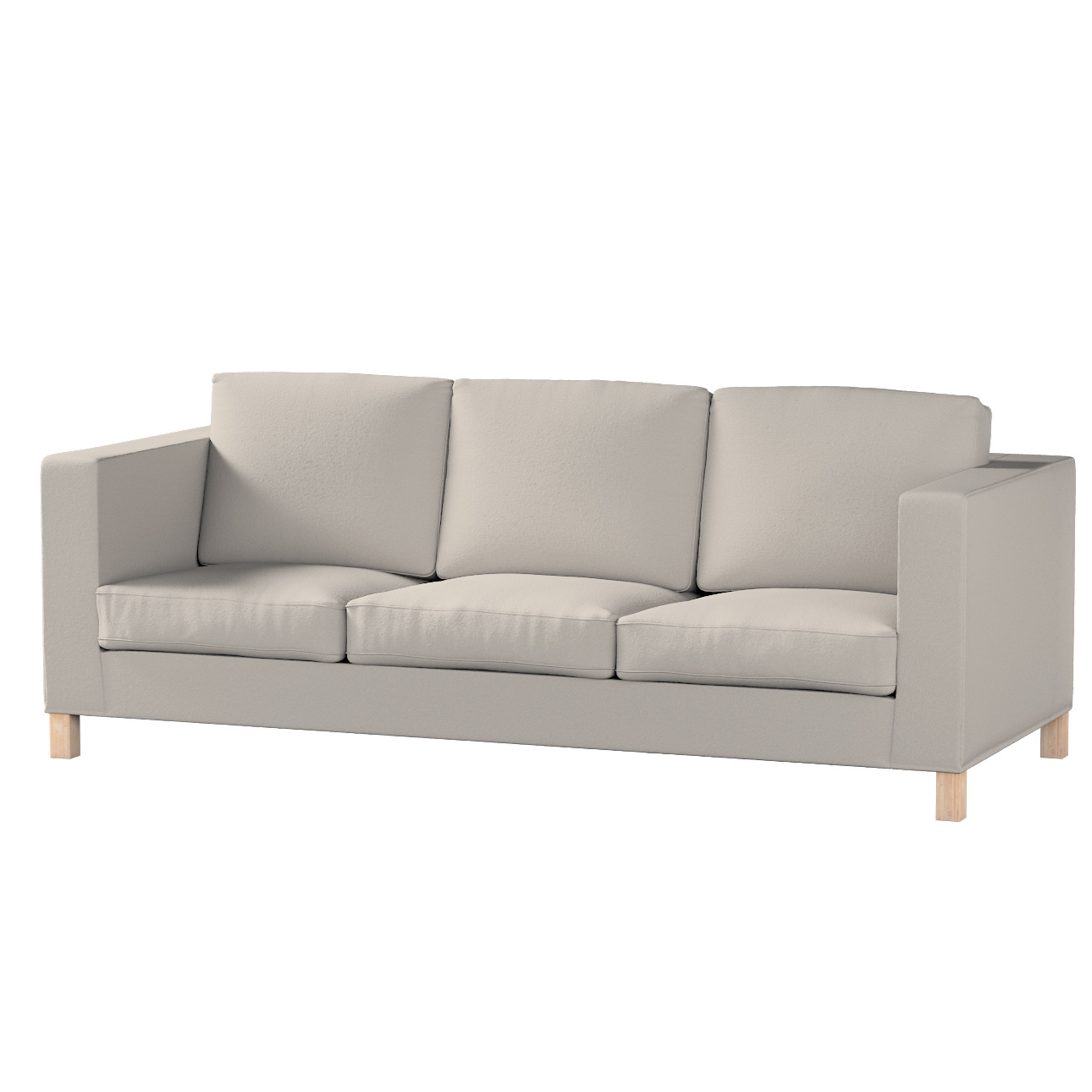 Bezug für Karlanda 3-Sitzer Sofa nicht ausklappbar, kurz, hellbeige, Bezug günstig online kaufen