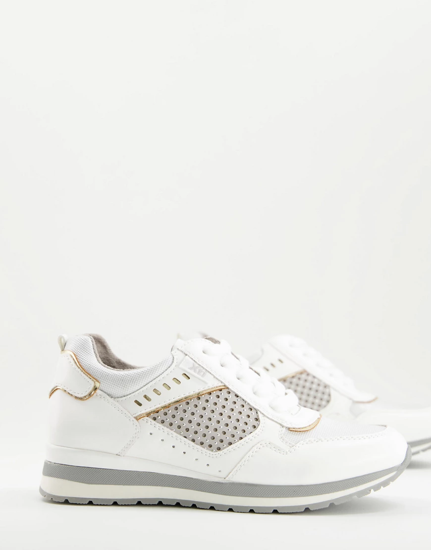 XTI – Lauf-Sneaker in Weiß/Gold günstig online kaufen