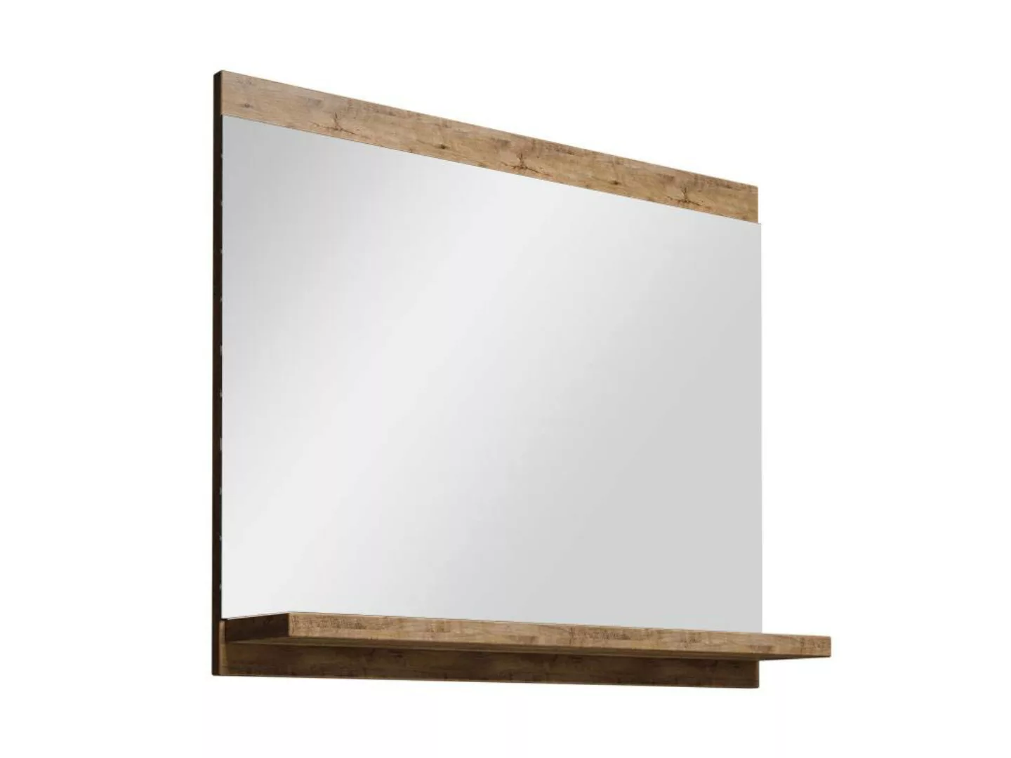 Badezimmerspiegel rechteckig mit Ablage - Holzfarben dunkel - 60 x 50 cm - günstig online kaufen