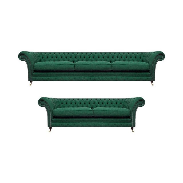 JVmoebel Chesterfield-Sofa Komplett Möbel Polstermöbel 2x Sofas Couch Wohnz günstig online kaufen