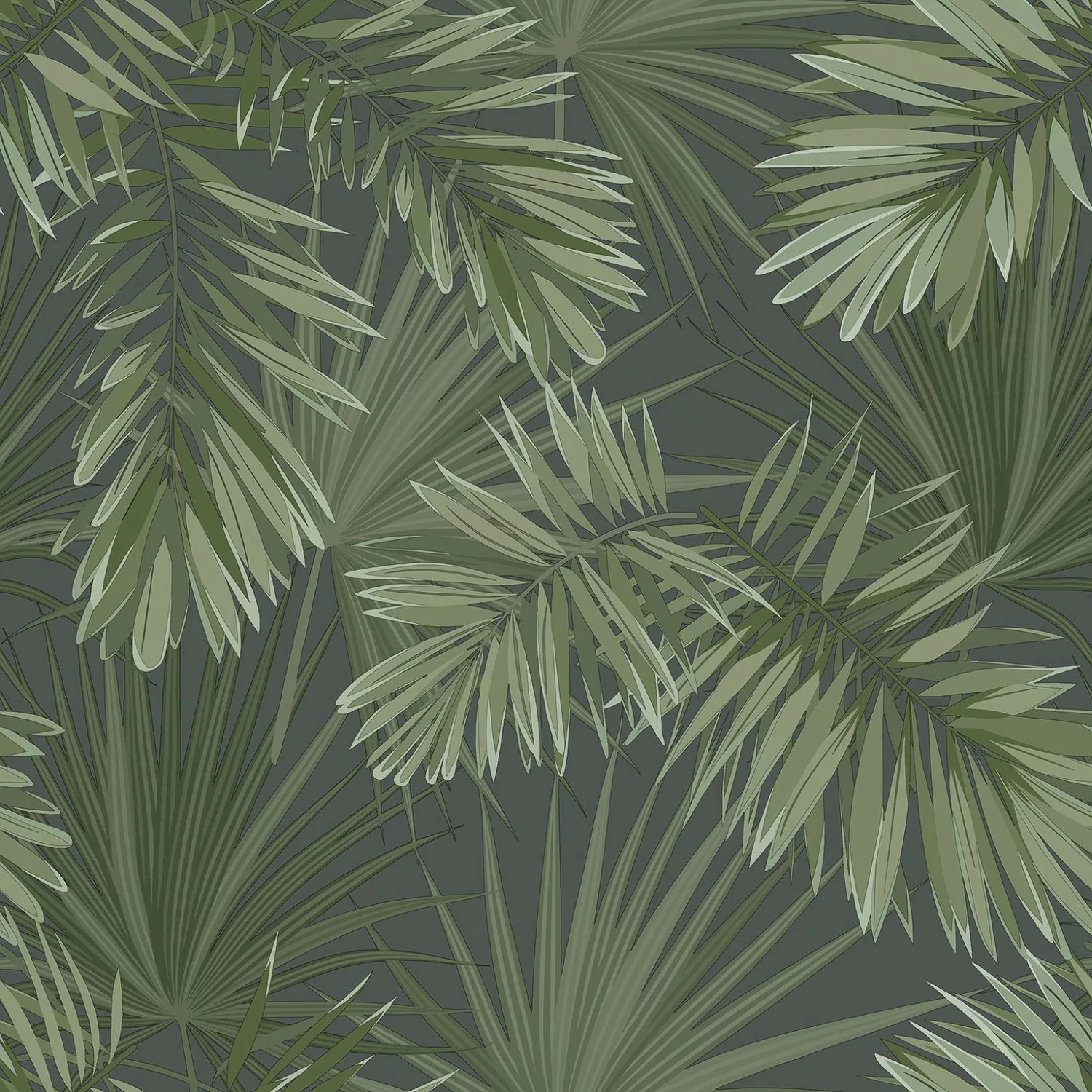 Erfurt Vliestapete Palmenblätter grün B/L: ca. 53x1005 cm günstig online kaufen