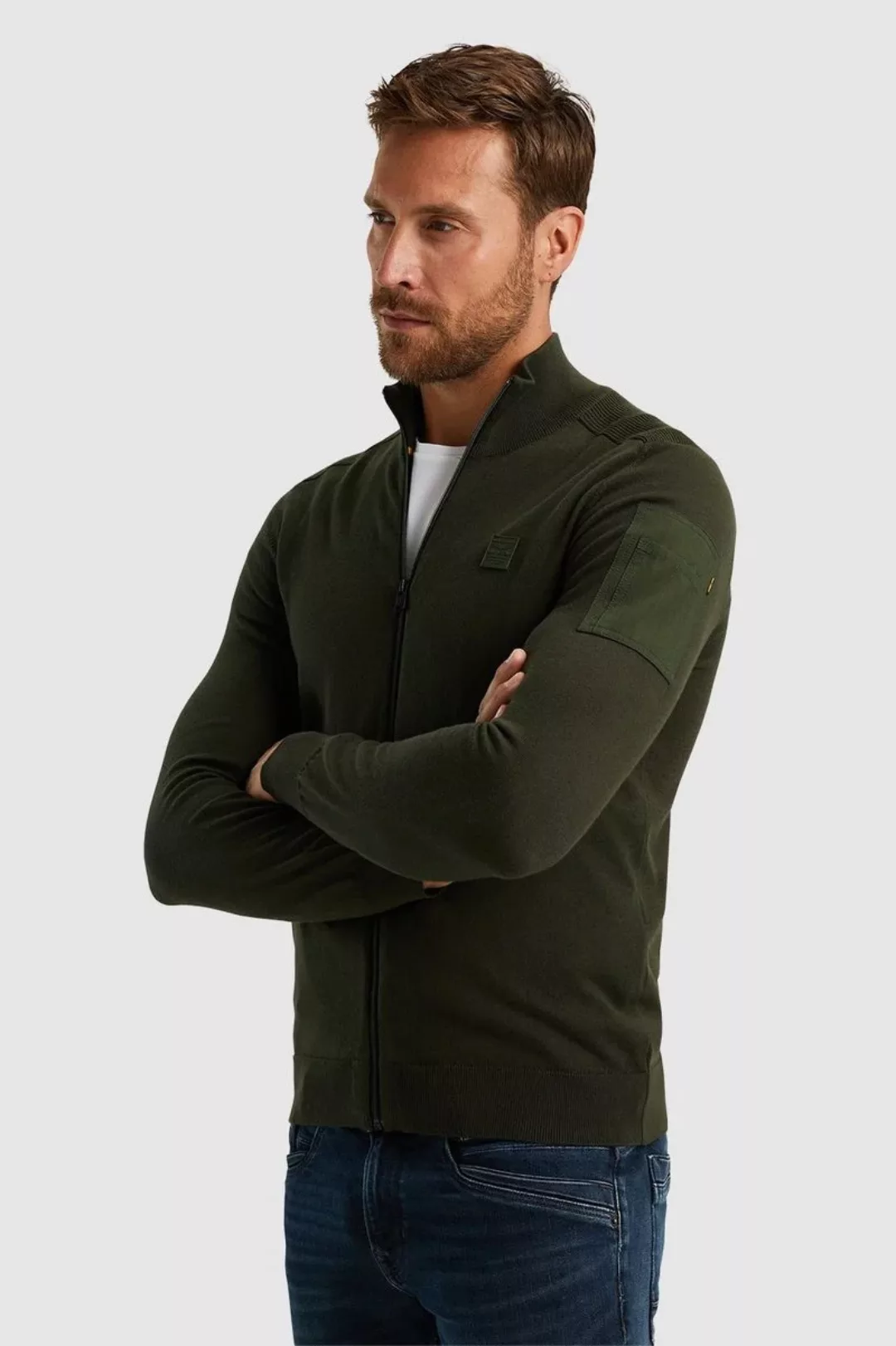 PME Legend Buckley Strickjacke Olivgrün - Größe XL günstig online kaufen