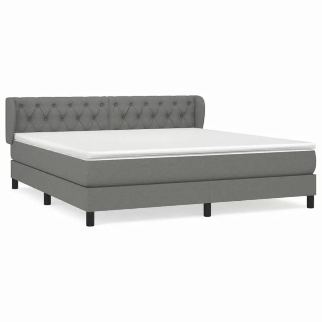 furnicato Bett Boxspringbett mit Matratze Dunkelgrau 160x200 cm Stoff (1-tl günstig online kaufen