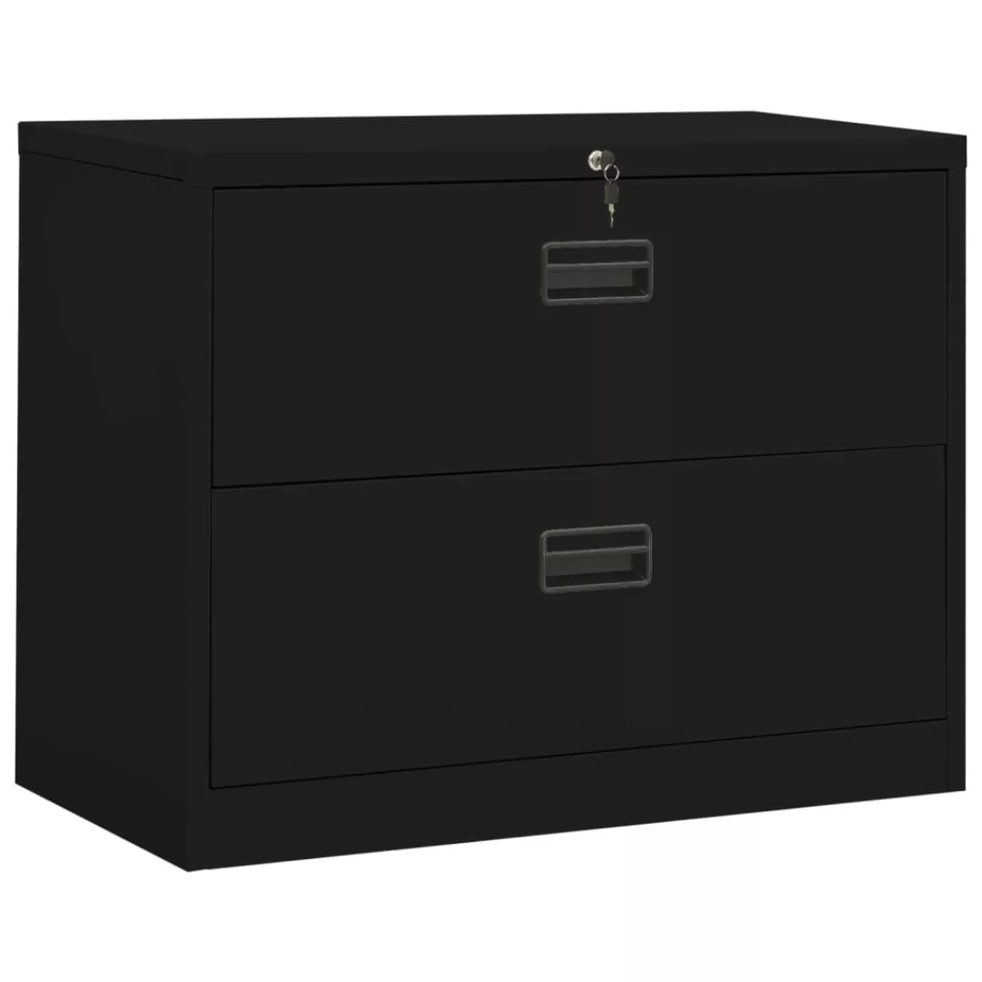 Aktenschrank Schwarz 90x46x72,5 Cm Stahl günstig online kaufen