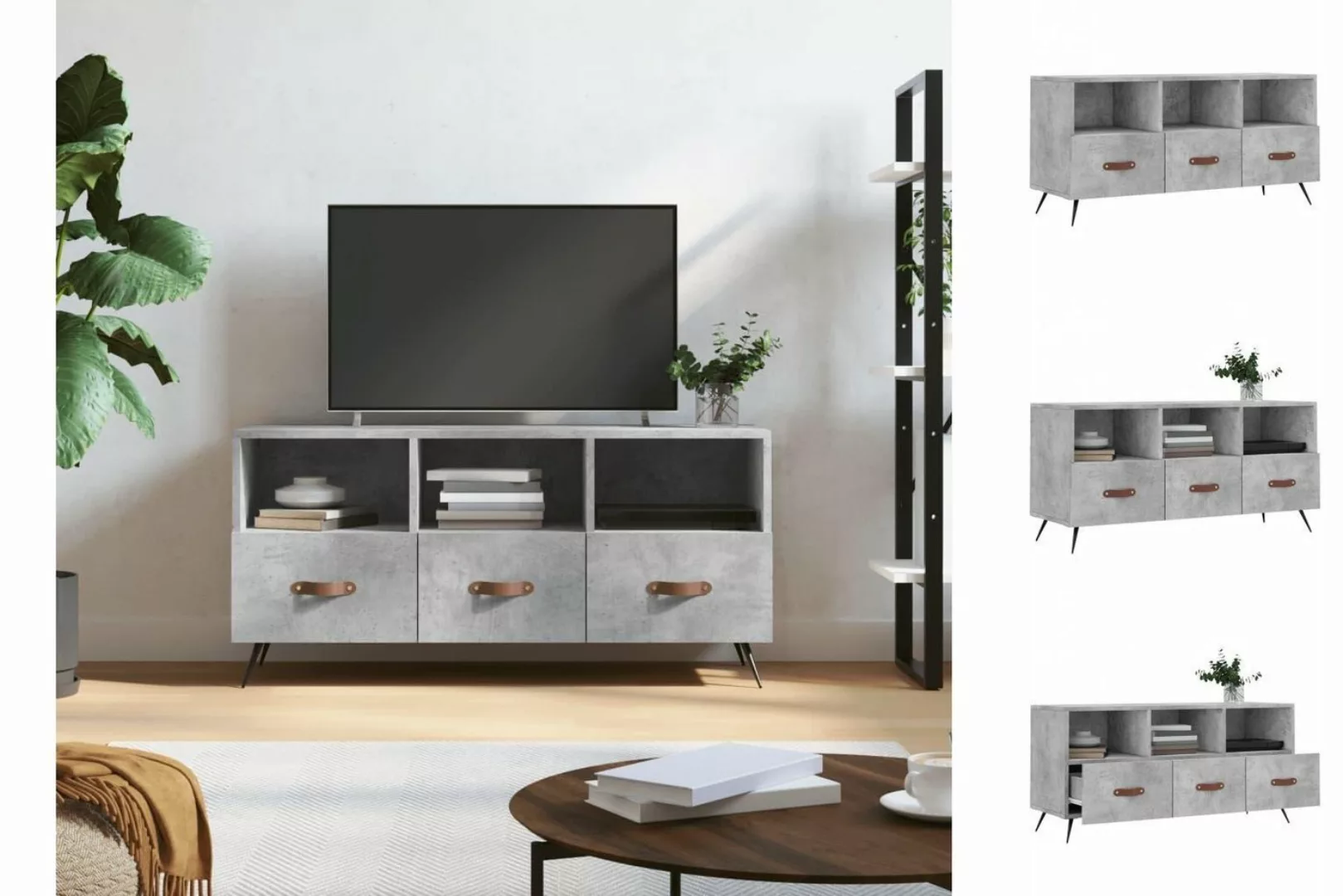 vidaXL TV-Schrank TV-Schrank Betongrau 102x36x50 cm Spanplatte günstig online kaufen