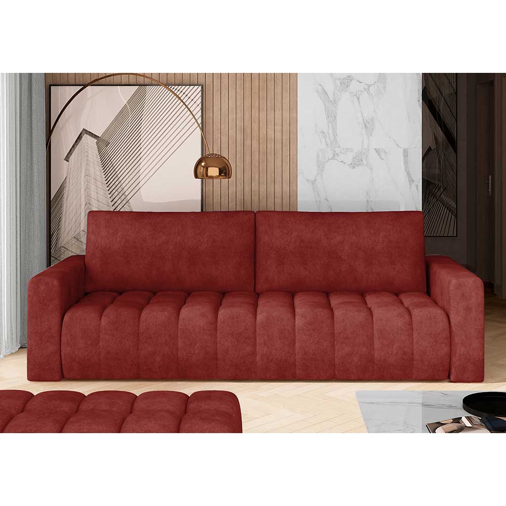 Sofa Couch in Rotbraun mit Armlehnen günstig online kaufen