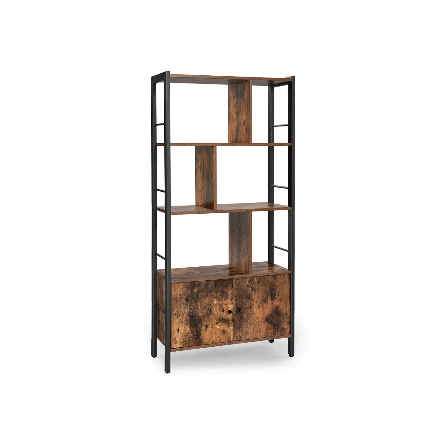 Vasagle Bücherregal 4 Ebenen 30 cm x 74 cm x 154,5 cm Braun-Schwarz günstig online kaufen