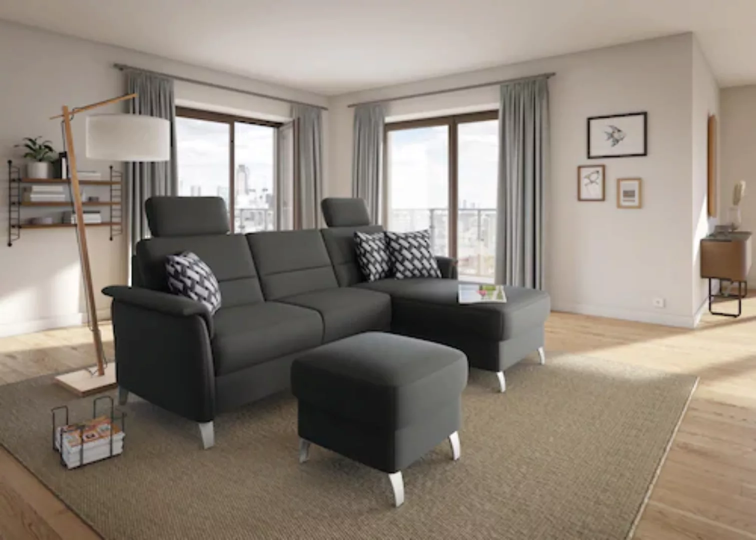 sit&more Ecksofa »Palmera L-Form«, Federkern, wahlweise mit Bettfunktion un günstig online kaufen