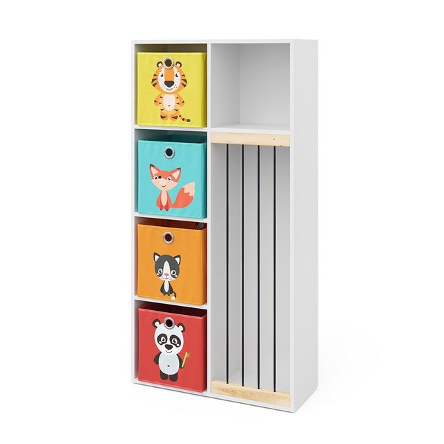 Vicco Bücherregal Marvin, Weiß, 72 x 143 cm mit 4 Faltboxen opt.1 günstig online kaufen