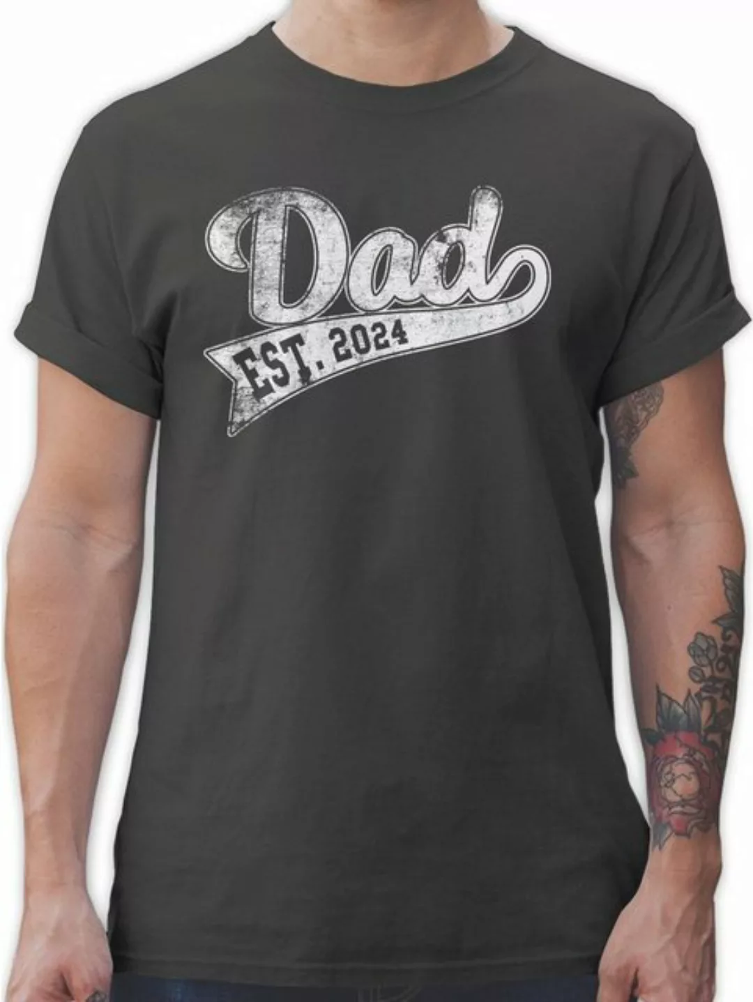 Shirtracer T-Shirt Dad Est. 2024 I Werdender Papa Vatertag Geschenk für Pap günstig online kaufen