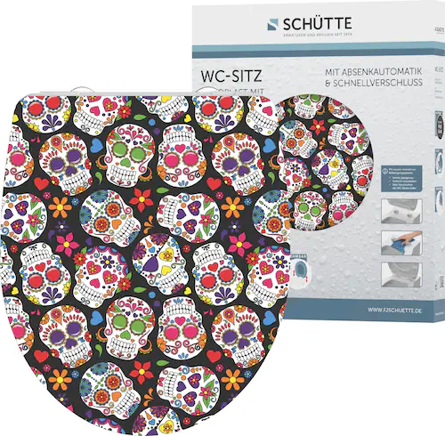 Schütte WC-Sitz "Crazy Skull", Duroplast,mit Absenkautomatik und Schnellver günstig online kaufen