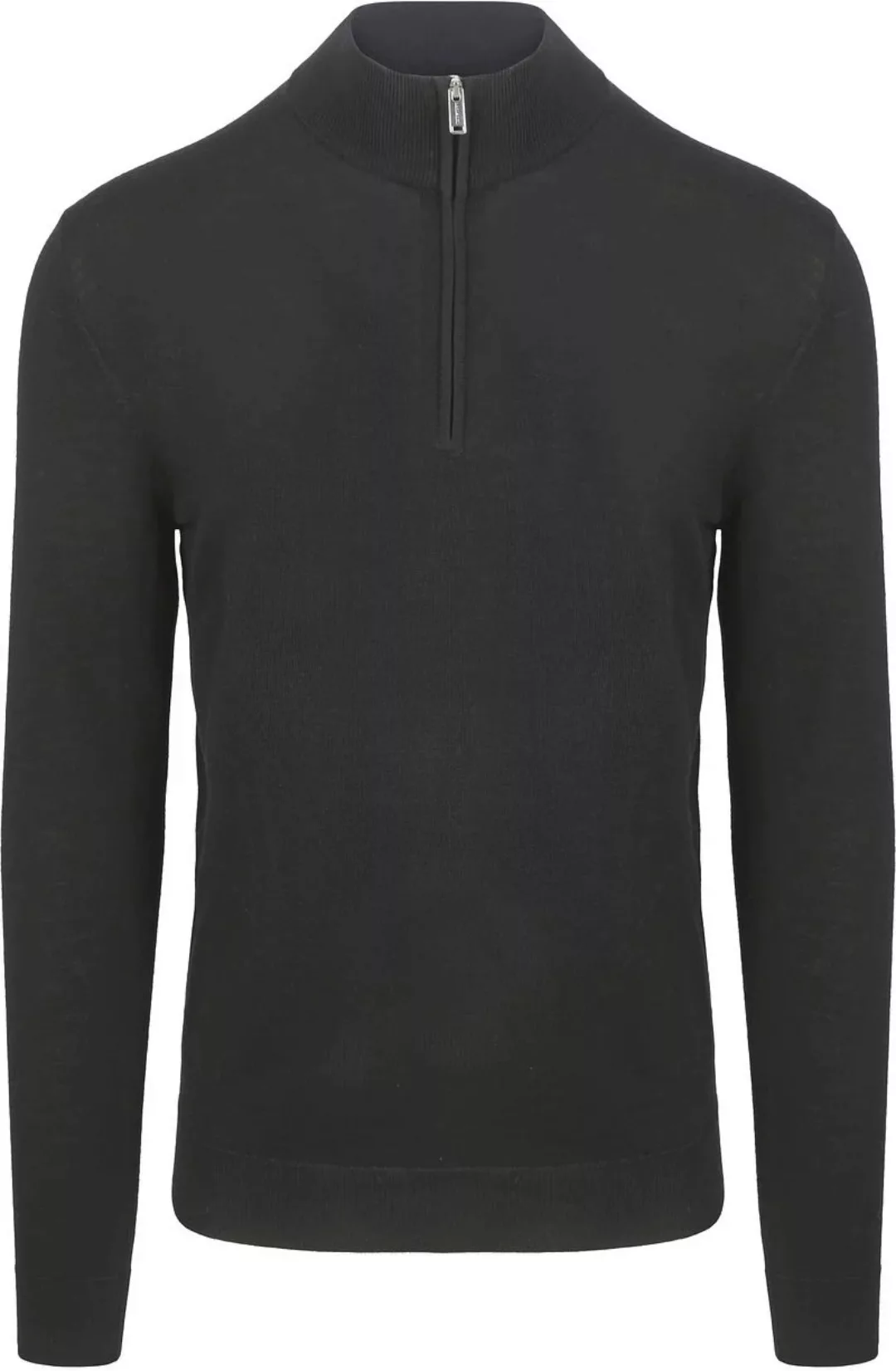 Profuomo Half Zip Pullover Merinowolle Schwarz - Größe XL günstig online kaufen