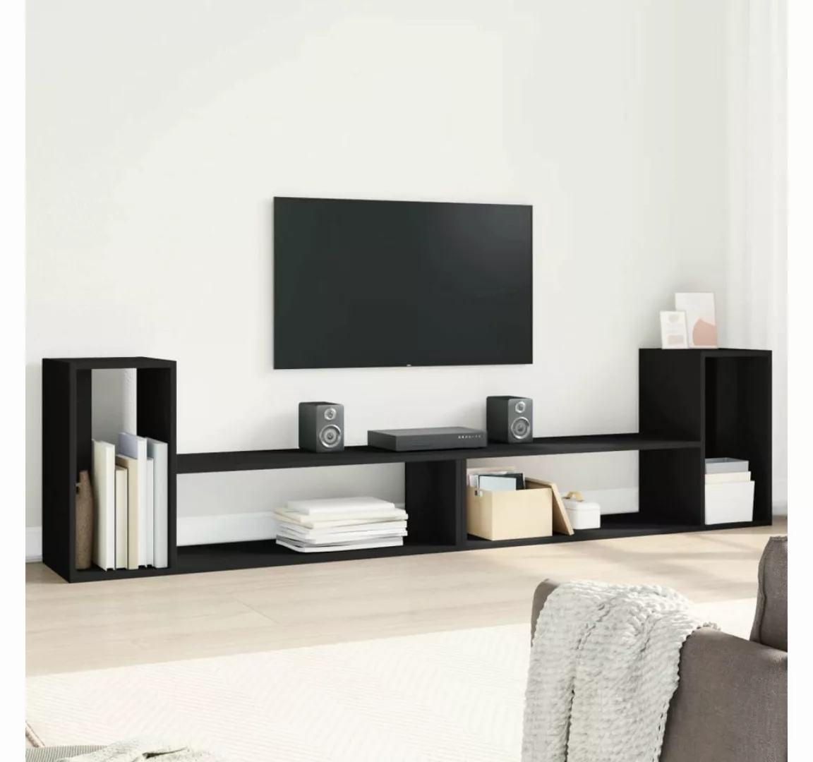 vidaXL TV-Schrank TV-Schränke 2 Stk Schwarz 100x30x50 cm Holzwerkstoff günstig online kaufen