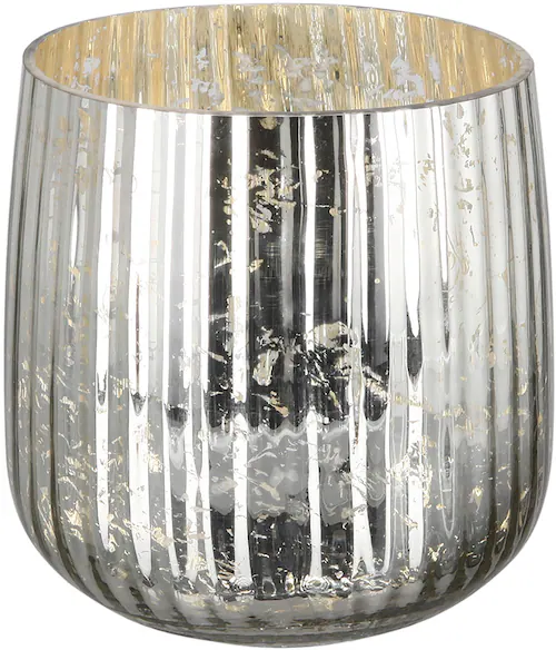 Fink Windlicht "DARCY", (1 St.), Kerzenhalter aus Glas, mit Rillen, Höhe ca günstig online kaufen
