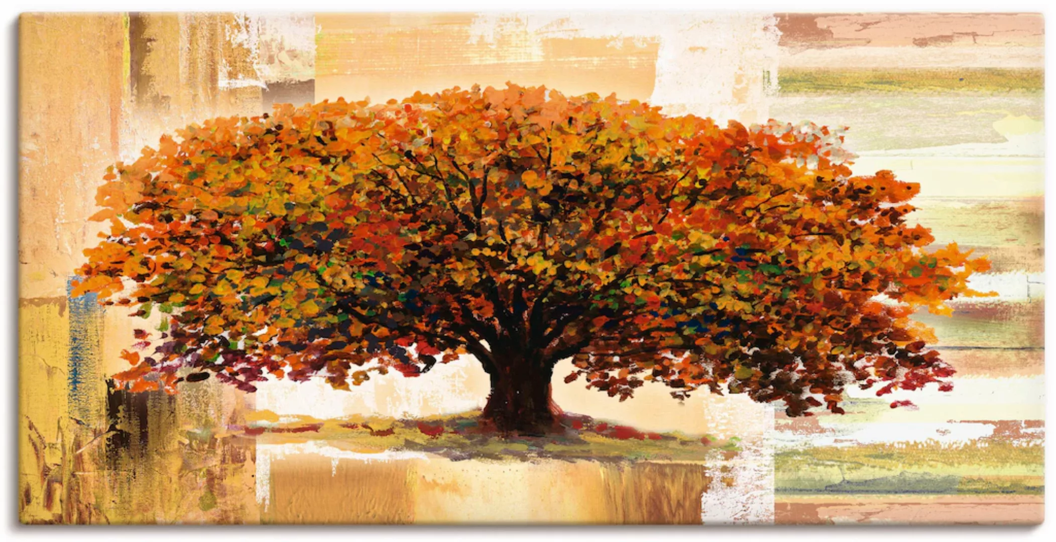 Artland Wandbild »Herbstbaum auf abstraktem Hintergrund«, Bäume, (1 St.) günstig online kaufen